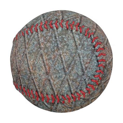 Blue Rusted Diamond Shape Metal Pattern Baseball | Zazzle