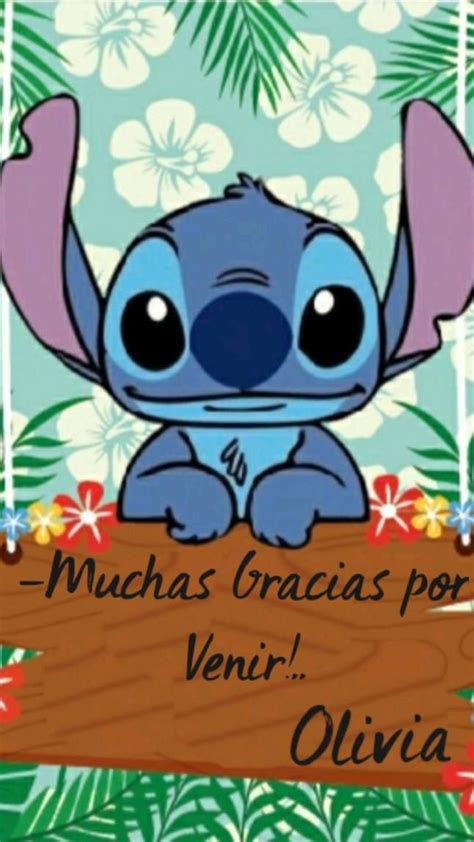 Muchas Gracias Por Venir Olivia Puntos Stitch Imagenes Dibujo