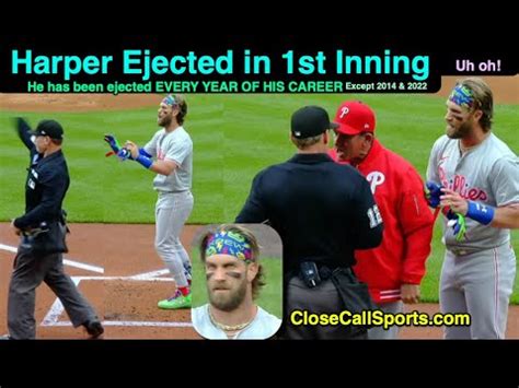 E Bryce Harper Ejected In St Inning By Brian Walsh Over Strike