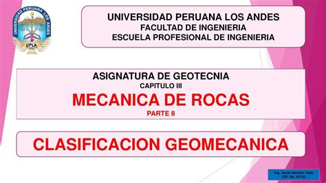 Clase III Mecánica de rocas geotecnia parte 2 luis ricardo ramos