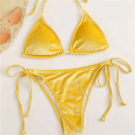 New Oem High Waist Sexy Two Piece Swimsuit Women Solid Color Tie Bikini