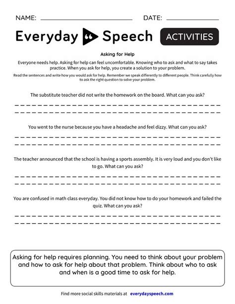 Home Everyday Speech Everyday Speech Self Esteem Worksheets