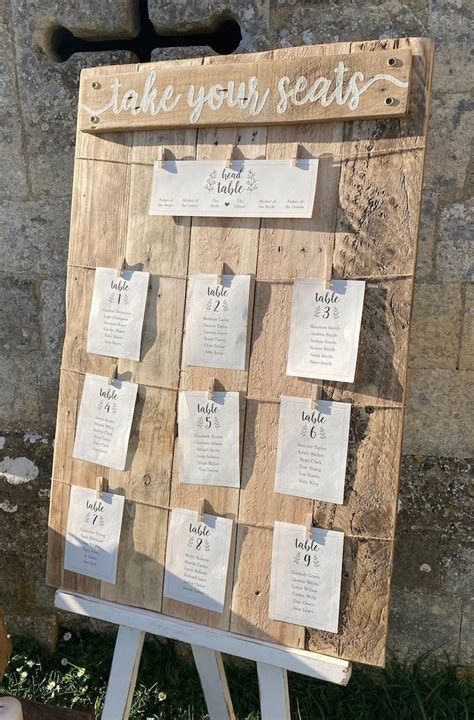 Personalised Wedding Table Plan Rustic Wooden Table Plan Board Wedding