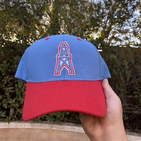 Vintage Houston Oilers Hat Size OSFA No... - Depop