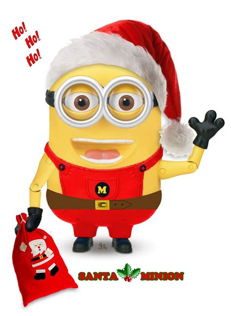 A Cartoon Minion Wearing A Santa Hat And Holding A Bag With The Caption