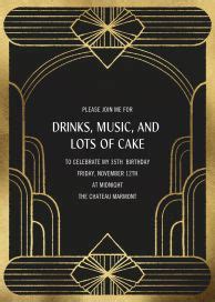 Roaring S Invitations Art Deco Invitations Great Gatsby Party