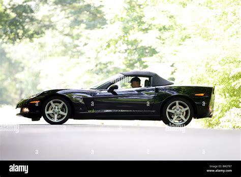 Car, Chevrolet Corvette C6 Convertible, model year 2005-, black ...