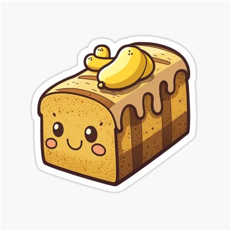 Cute Banana Bread Clipart Sticker For Sale By Egoism Redbubble