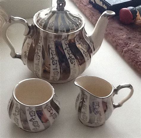 Sadler Silver Lusterware Cream And Sugar Bowl Set Made In Etsy