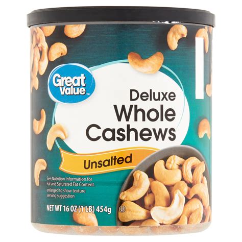 Great Value Deluxe Whole Cashews Unsalted Oz