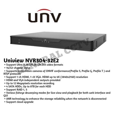 Jual Nvr Channel Unv Nvr E Uniview Nvr Channel New