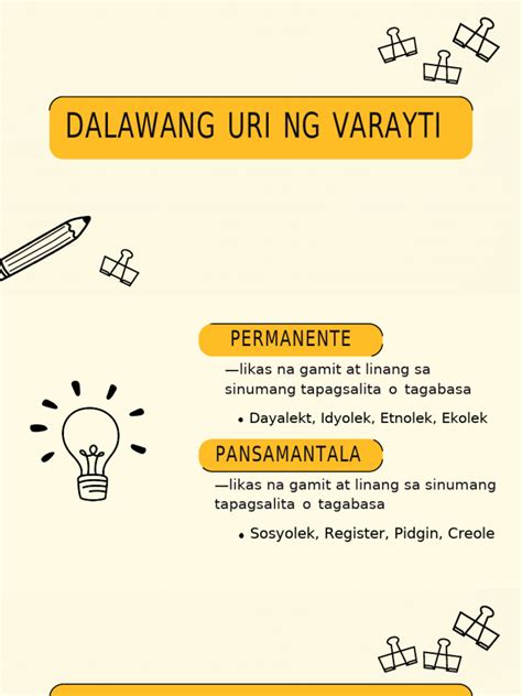 dalawang uri ng varayti