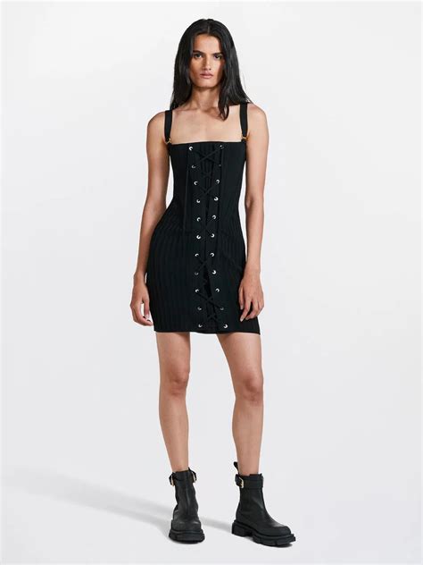 Dion Lee Laced Corset Dress Black Size S Au 8 The Volte