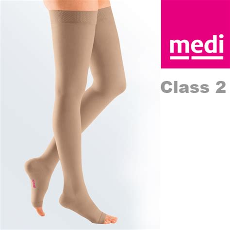 Medi Mediven Plus Class 2 Beige Thigh Compression Stockings With Open