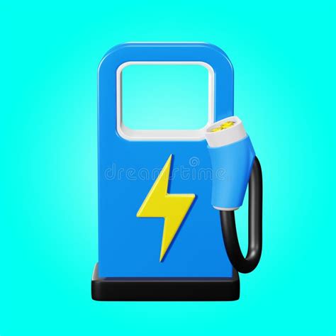 Electric Car Vehicle Charging Station 3d Render Icon Illustration Stock