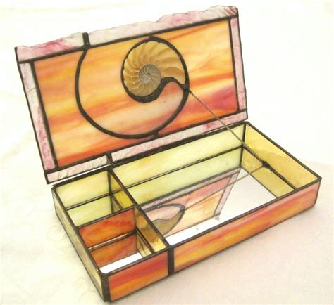 Nautilus Stained Glass Jewelry Box Etsy