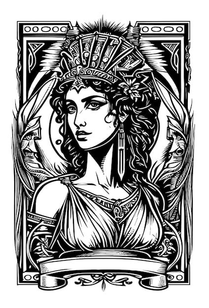 Hermoso S Mbolo Egipcio De Cleopatra Ilustraci N De Logotipo Dibujado A