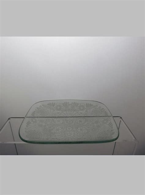 Etched Patterned Pressed Glass Serving Tray 1 34 84bg Etsy Uk