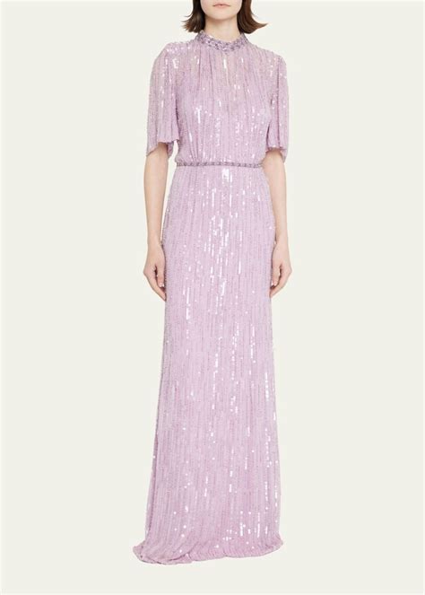 Jenny Packham Viola Sequin Embellished Gown ShopStyle Evening Dresses