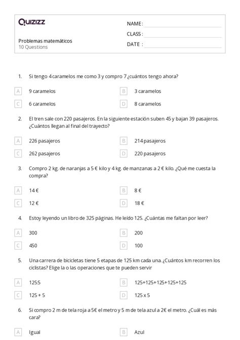 50 Rompecabezas Matemáticos Hojas De Trabajo Para Grado 6 En Quizizz Gratis E Imprimible