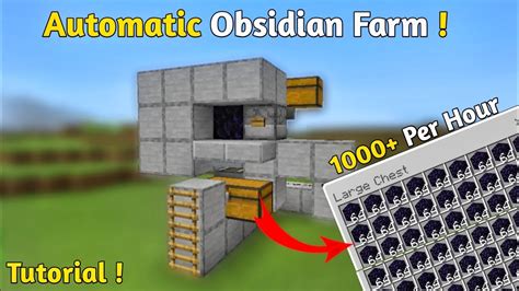 Simple Automatic Obsidian Farm Tutorial In Minecraft Mcpe