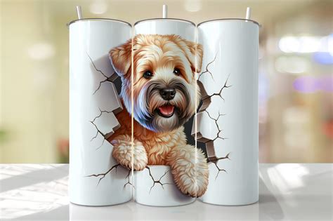 Soft Coated Wheaten Peeking Tumbler Wrap Graphic By Thedigitalstore