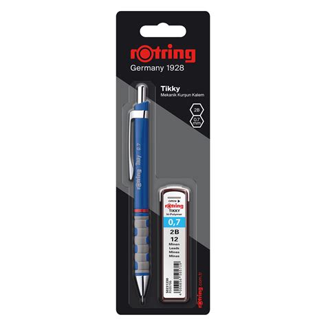 Rotring Tikky Versatil 0 7 Uçlu Kalem 2B uç hediye Kırmızı Mavi