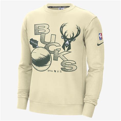 Nike Milwaukee Bucks Courtside Men's Nba Fleece Sweatshirt In Flat Opal ...