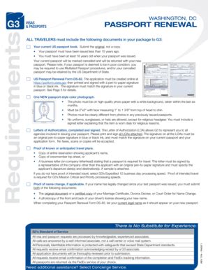 Fillable Online Requirements G3 Visas Passports Fax Email Print