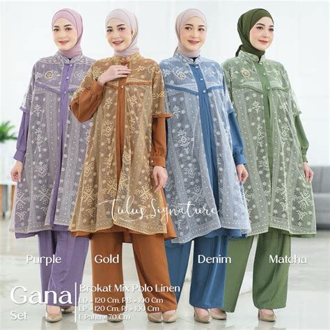 Jual Vican Tulus Signature Gana Fahija Oneset Setelan Cey Snow