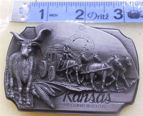 Kansas Commemorative Belt Buckle Gem