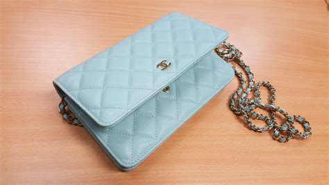 Chanel Woc Wallet On Chain Cruise 19c Collection Tiffany Blue Caviar