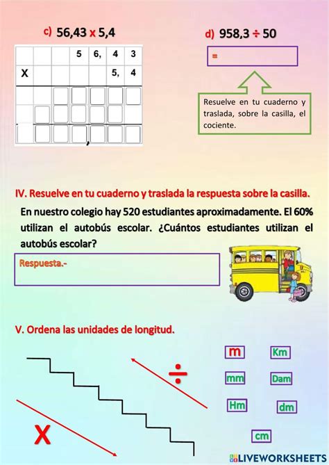 Numeros Decimales Online Exercise For Cuarto Primaria Live Worksheets