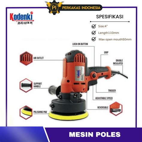 Jual Mesin Poles Mobil KODENKI 5 Inch Variable Speed Alat Polisher