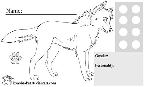 Free Wolf Ref Sheet Lineart By Konoha Kat On Deviantart