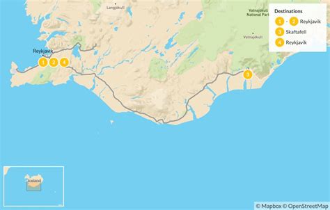 Iceland South Coast Tour Map