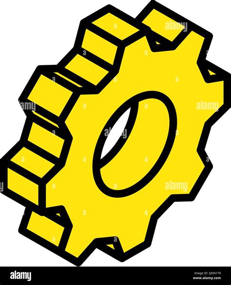 A Simple Yellow Gear Isometric Icon Stock Vector Image And Art Alamy