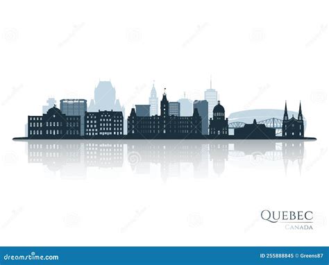 Quebec Skyline Silhouette Design City Vector Art