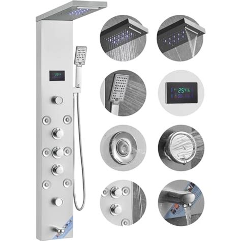 Vevor Shower Panel 6 Shower Modes Led And Screen Hydroelectricity