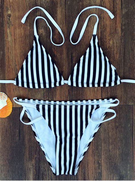 Off Striped Halter Bikini In Stripe Zaful