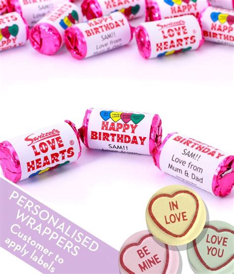 Love Hearts Party Sweets Red Wrapper Birthday Party Sweets