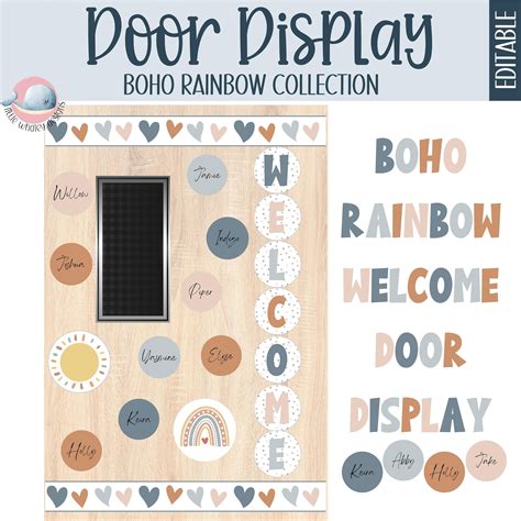 Boho Rainbow Classroom Door Display Editable Classroom Etsy