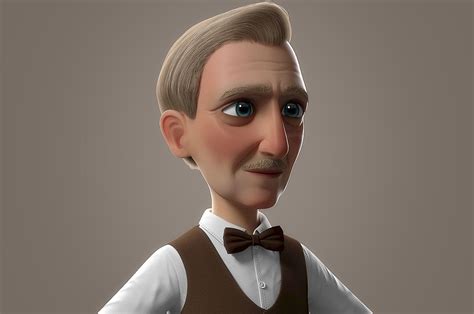 Cartoon Old Man Rigged D Model Rigged Cgtrader