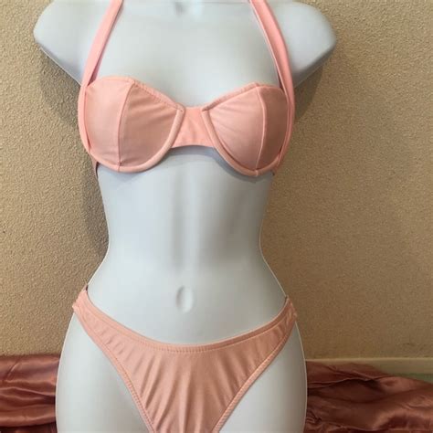 UjENA Swim Ujena Pink Halter Top Bikini Size S Poshmark