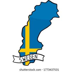 Sweden Flag Map Shape Outline Stock Illustration 1773437531 | Shutterstock