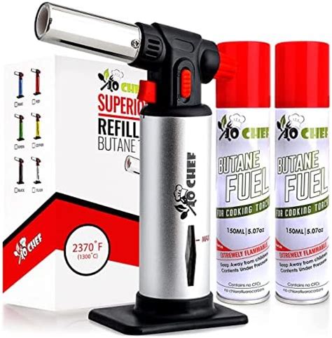 Jo Chef Kitchen Torch With Butane Included Refillable Butane Torch