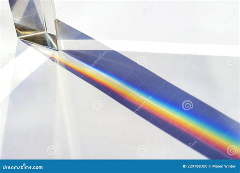 Glass Prism For Optical Physics Experiments In Education Splitting The Light Into Reflection