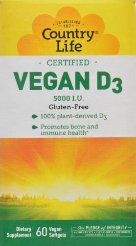 Country Life Vegan D3 Softgels 5000 IU 60 Count, 60 ct - King Soopers