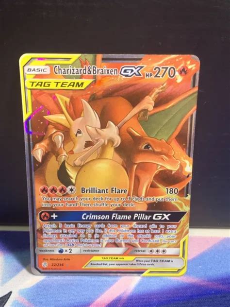 Charizard Braixen Gx Cosmic Eclipse Nm Full Art Ultra Rare