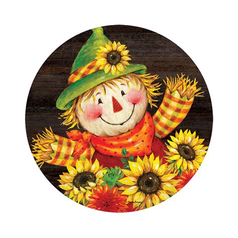 Custom Decor Accent Magnet Sunflower Scarecrow Just For Fun Flags